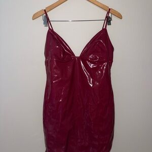 Naked Wardrobe Red Bodycon Mini Dress Spaghetti Strap